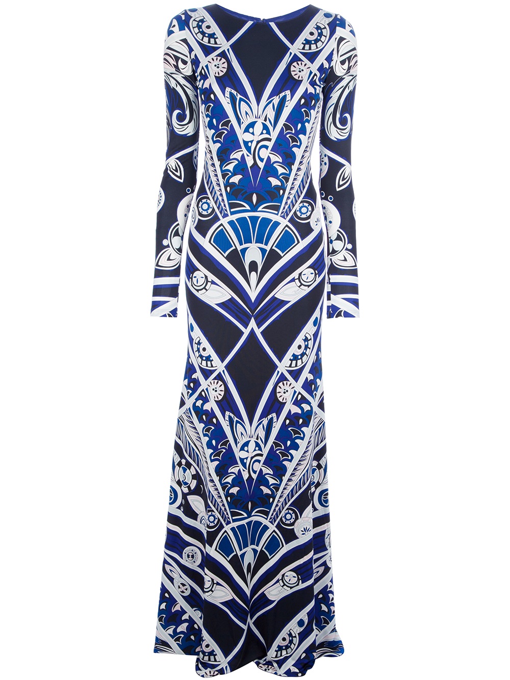 Lyst - Emilio Pucci Backless Maxi Dress in Blue