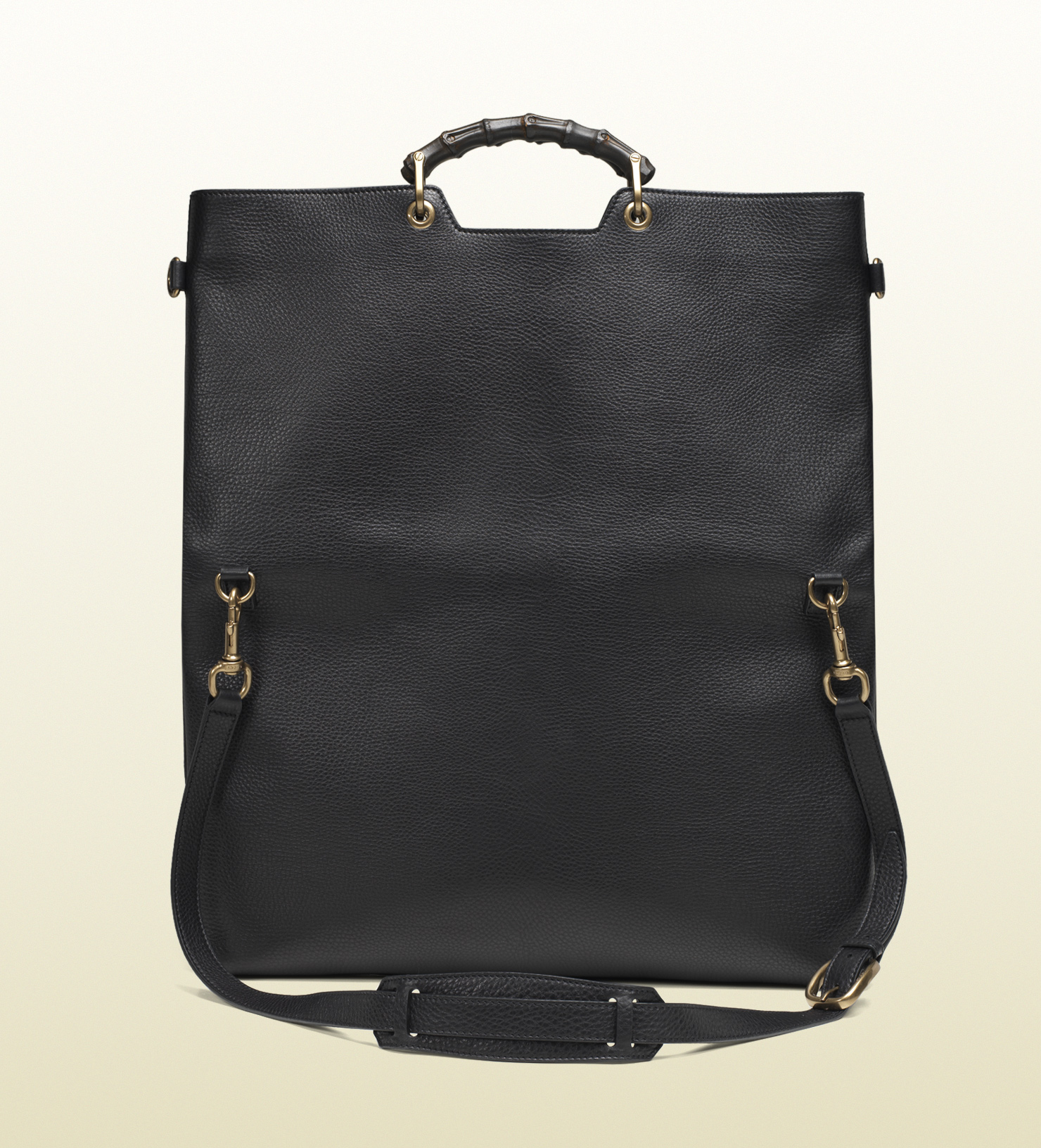 Gucci Black Leather Foldable Messenger Bag in Black - Lyst