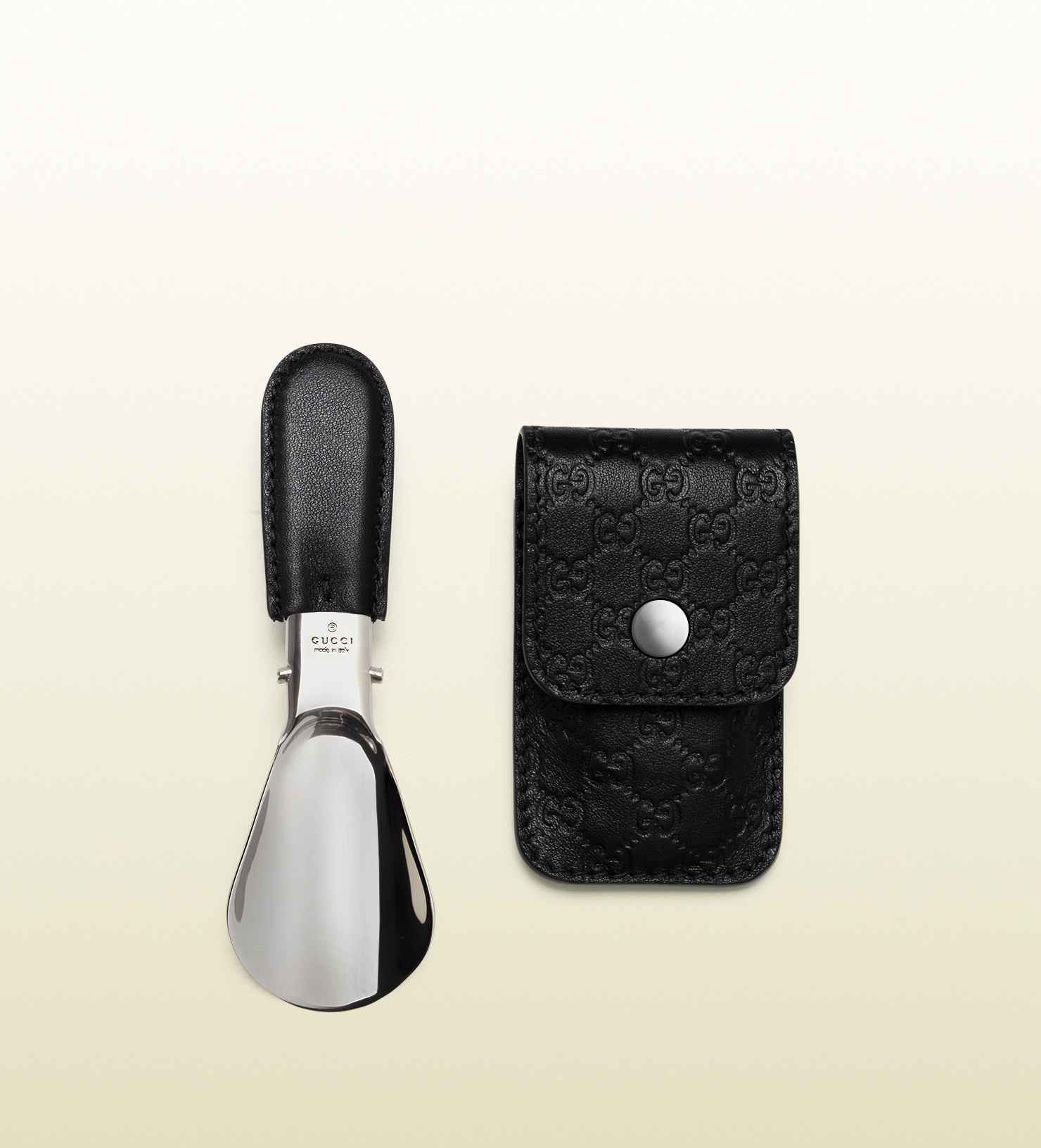 Gucci Foldable Shoe Horn with Travel Case in Black for Men