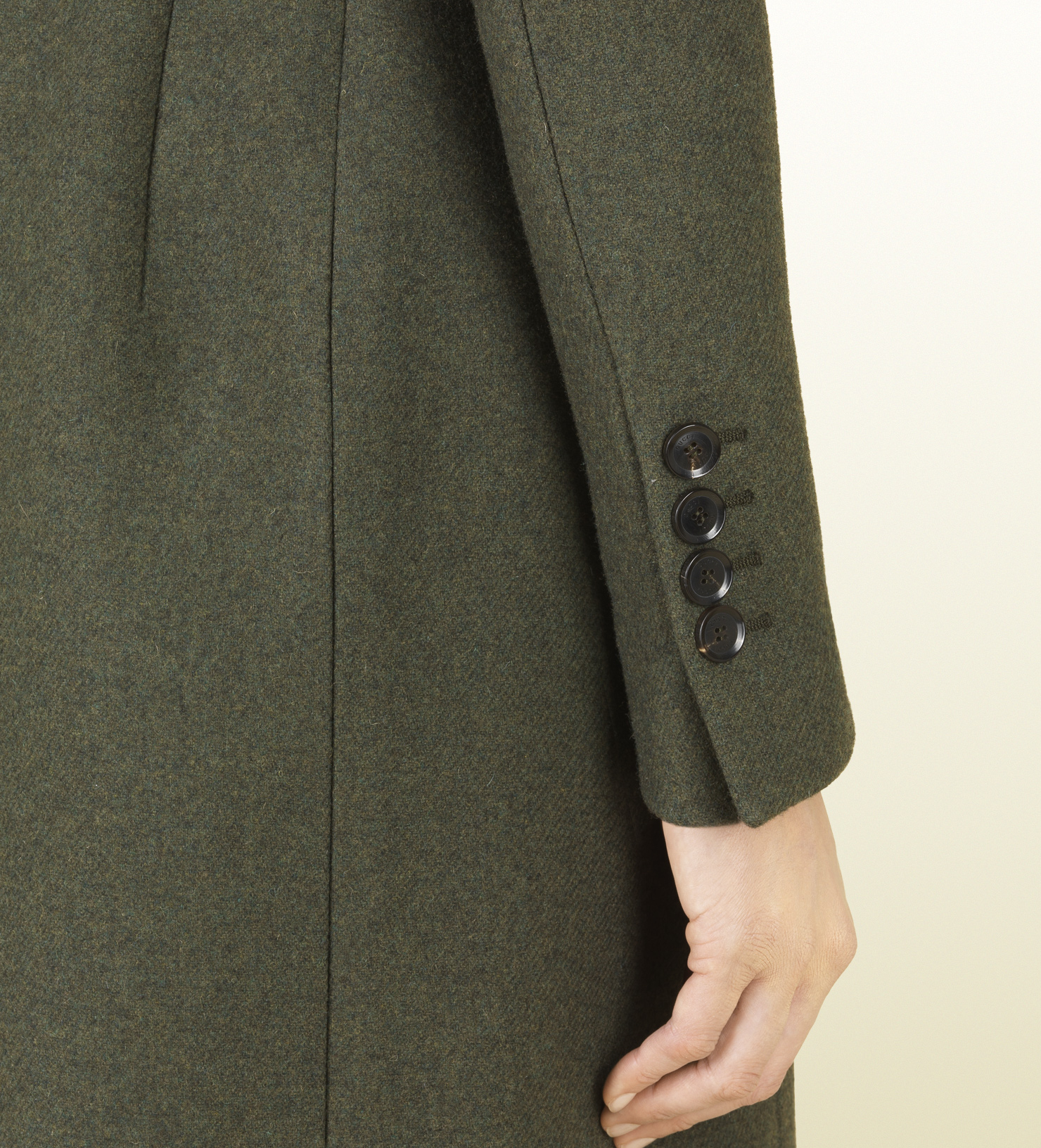 Gucci Military Green Wool Fitted Waist Coat in Green - Lyst