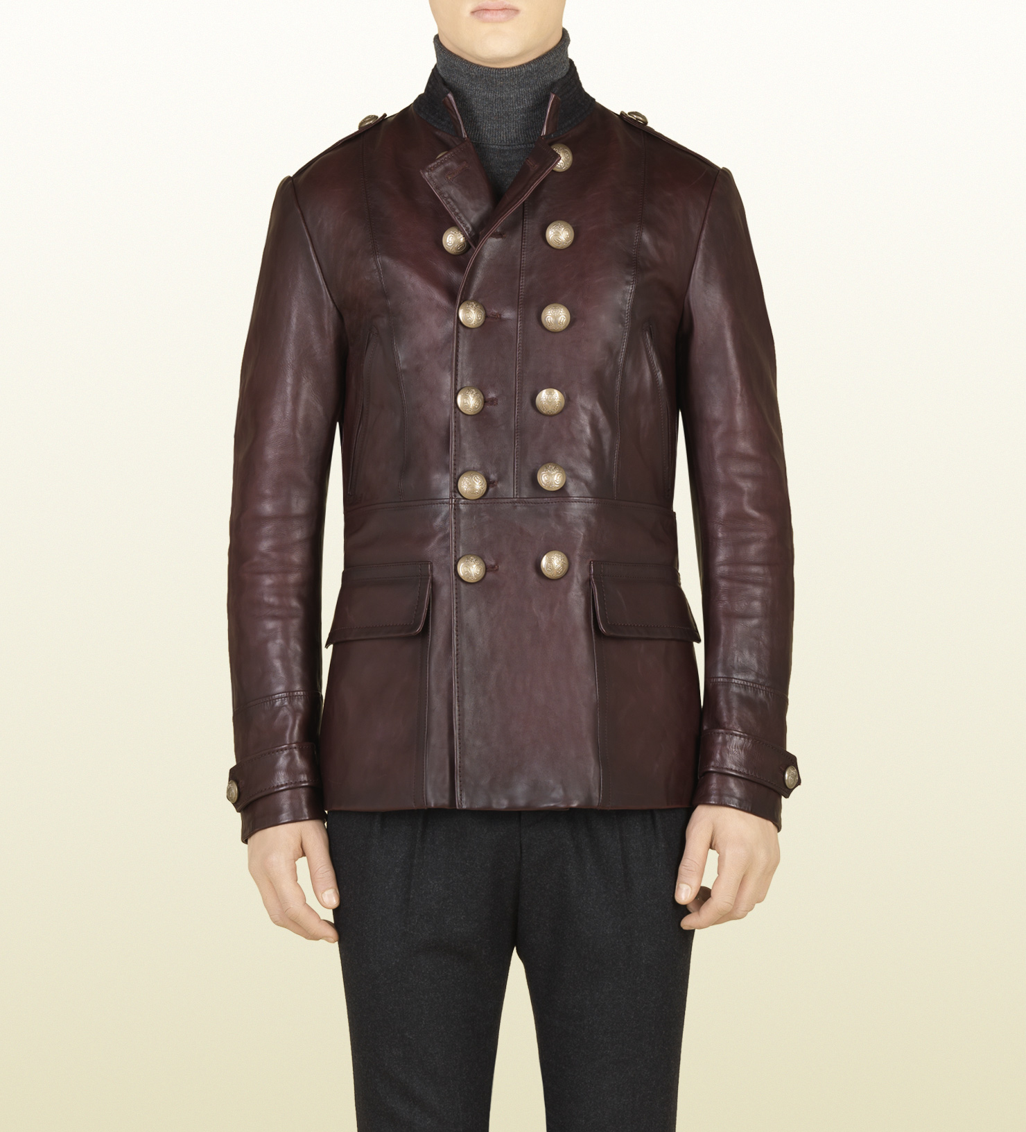 Lyst - Gucci Red Shiny Leather Jacket in Red for Men