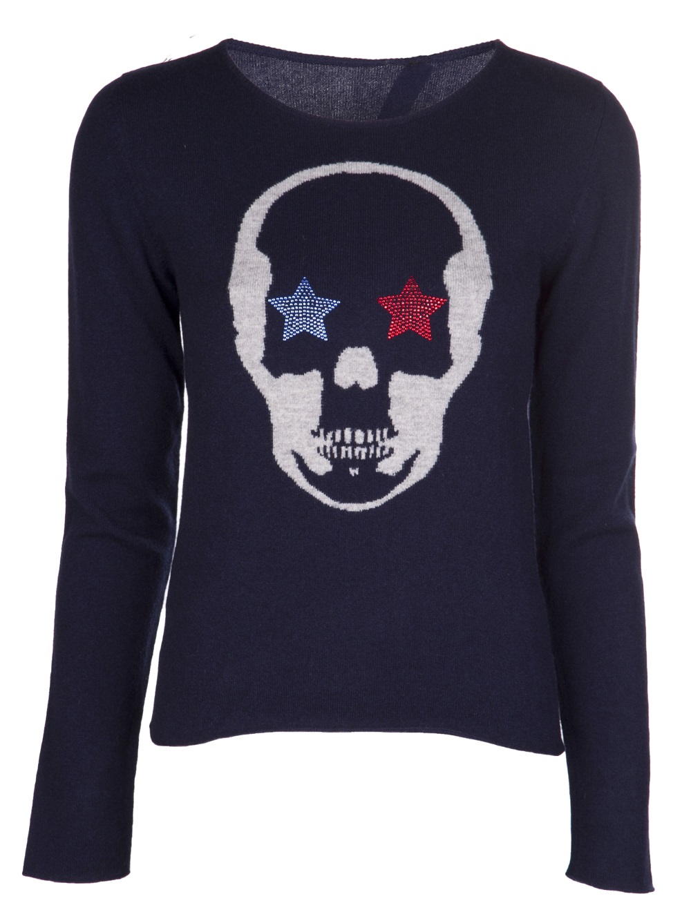 blue graphic sweater