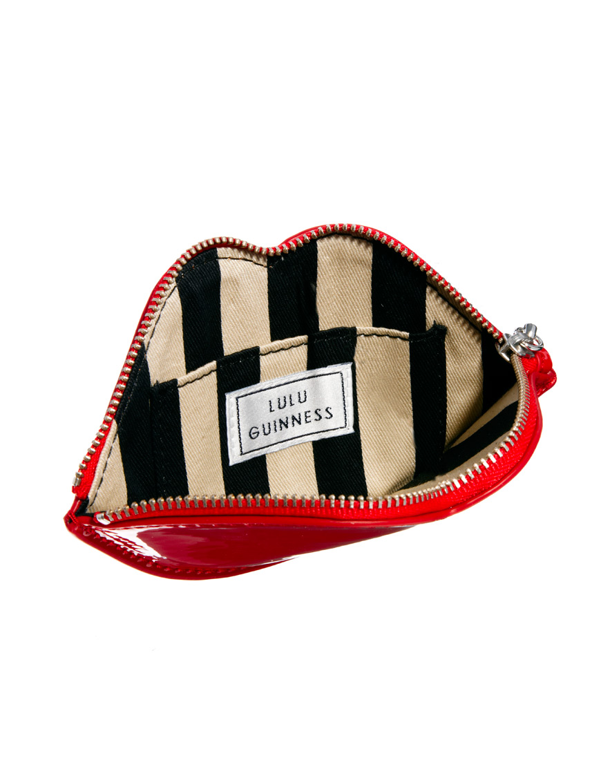 lulu guinness red lips coin purse