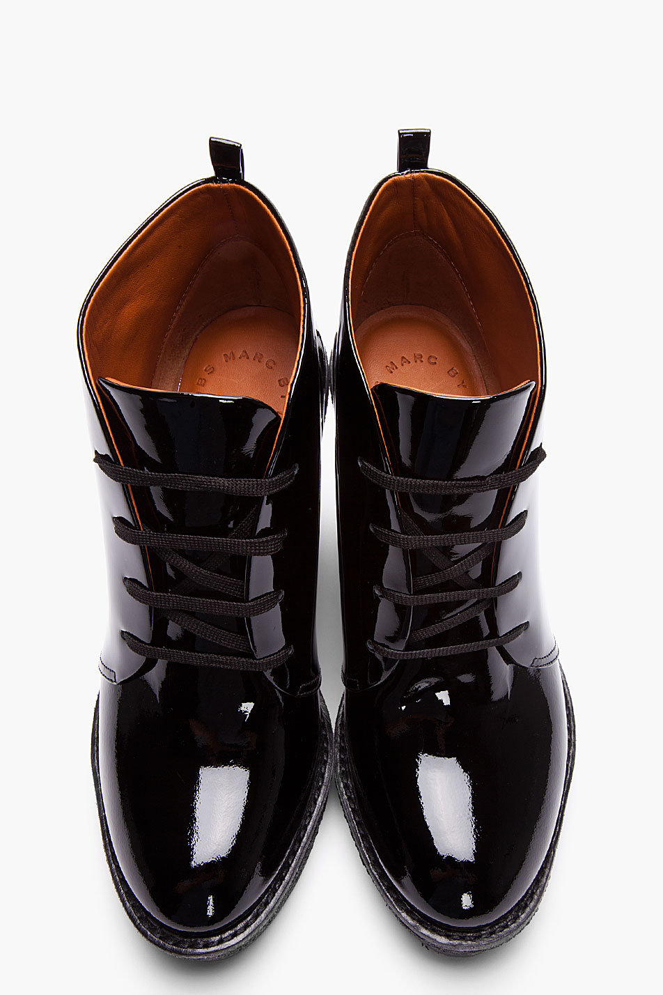 marc jacobs black patent leather shoes