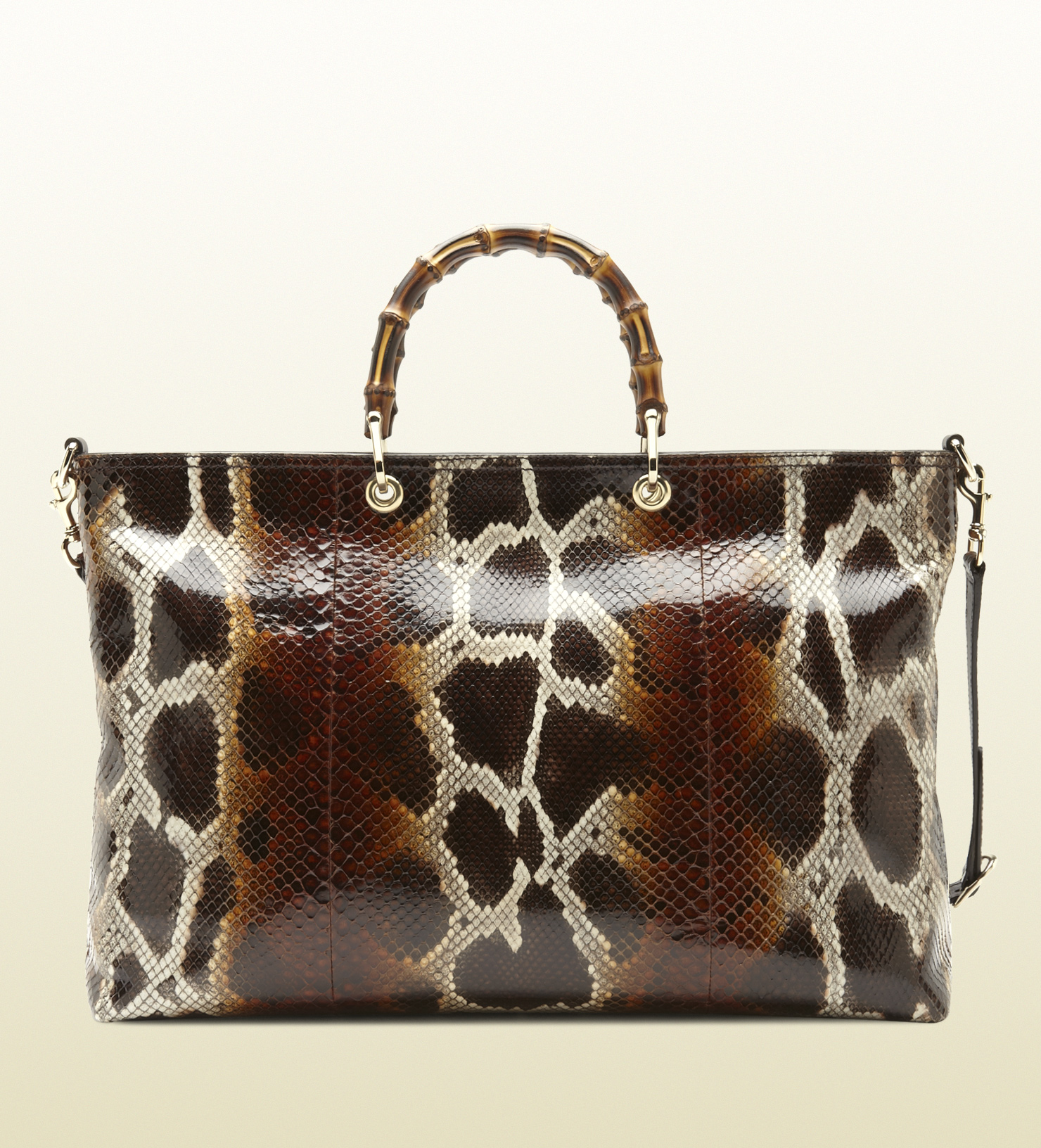 Gucci Bamboo Shopper Python Tote in Animal (bamboo) | Lyst