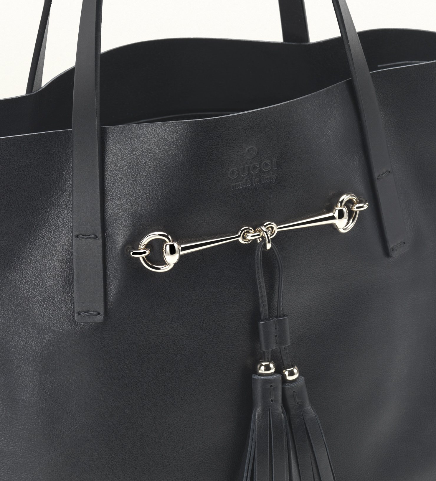 Lyst Gucci Park Avenue Leather Horsebit Tote in Black