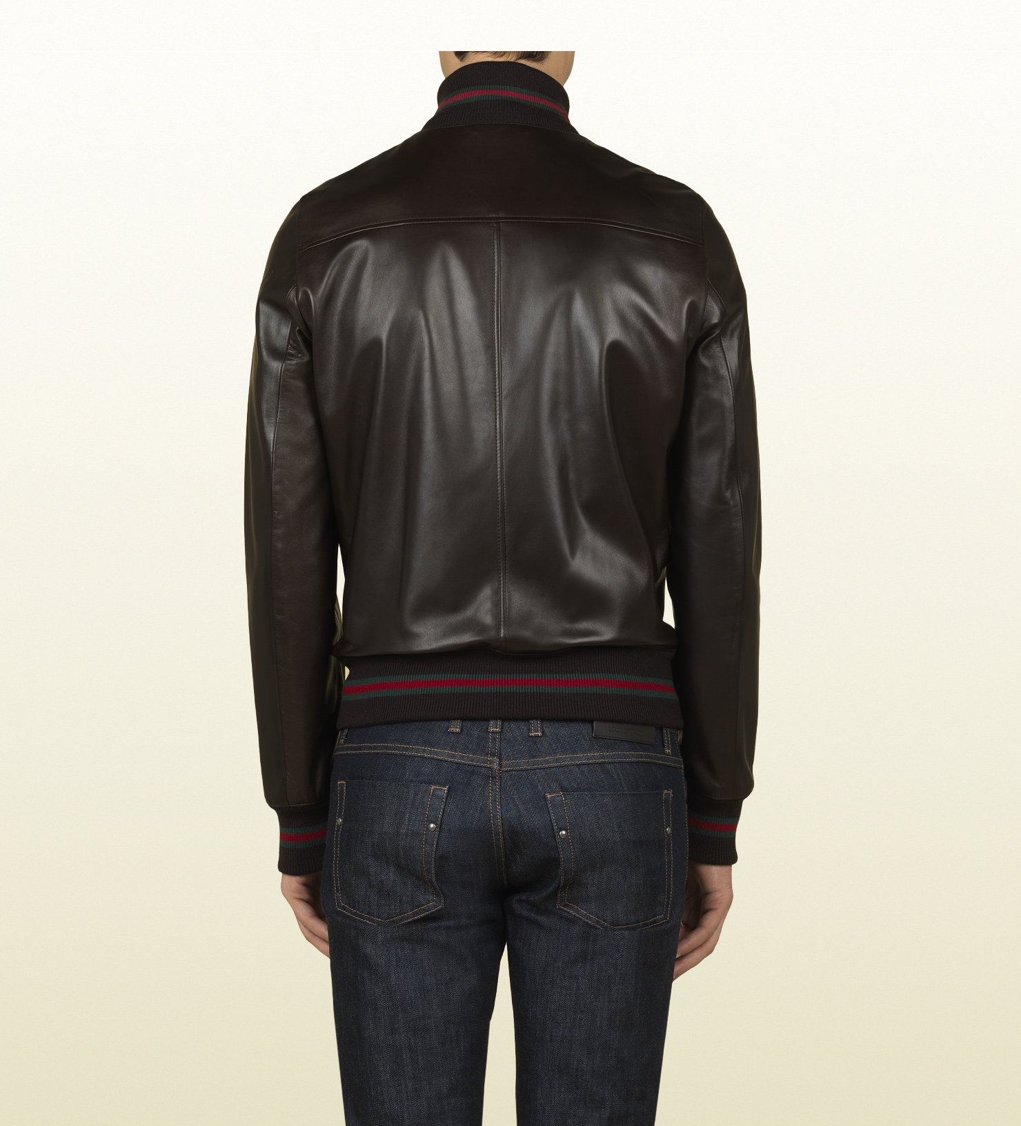 gucci mens leather bomber jacket