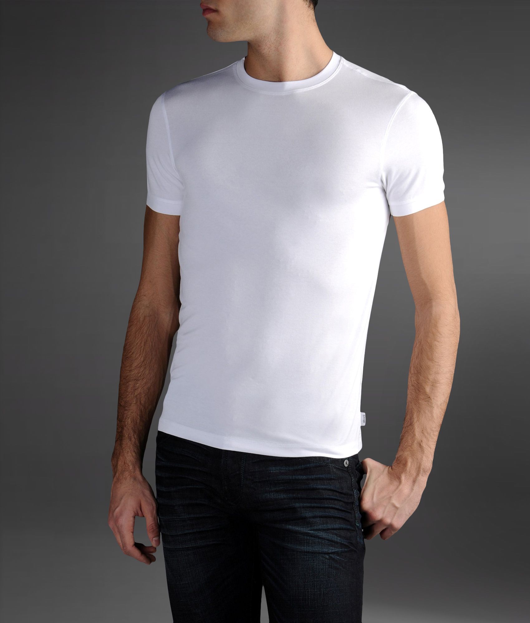 Lyst - Armani T-shirt in Shorn Stretch Viscose Fabric in White for Men