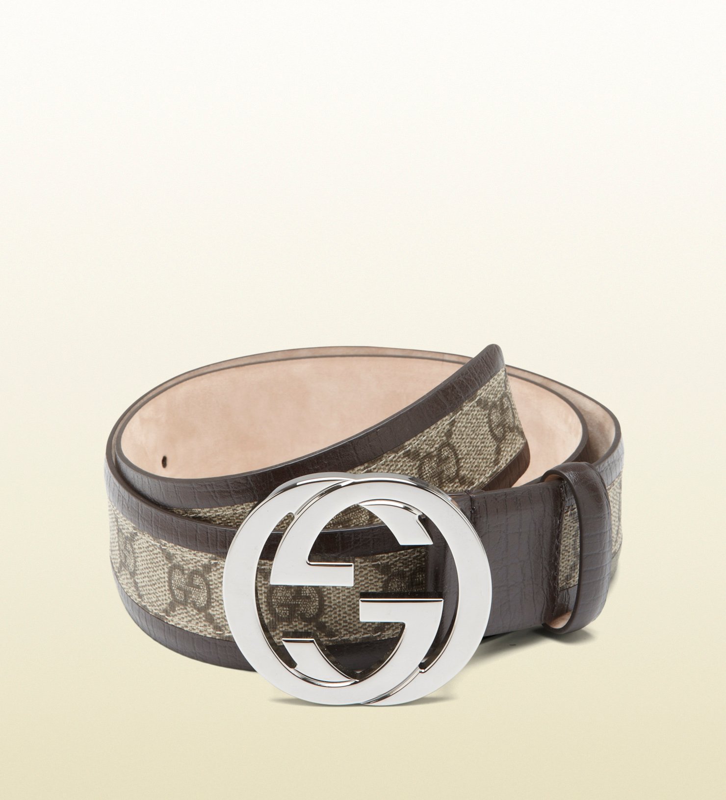 Lyst - Gucci Belt With Interlocking G Buckle in Natural for Men