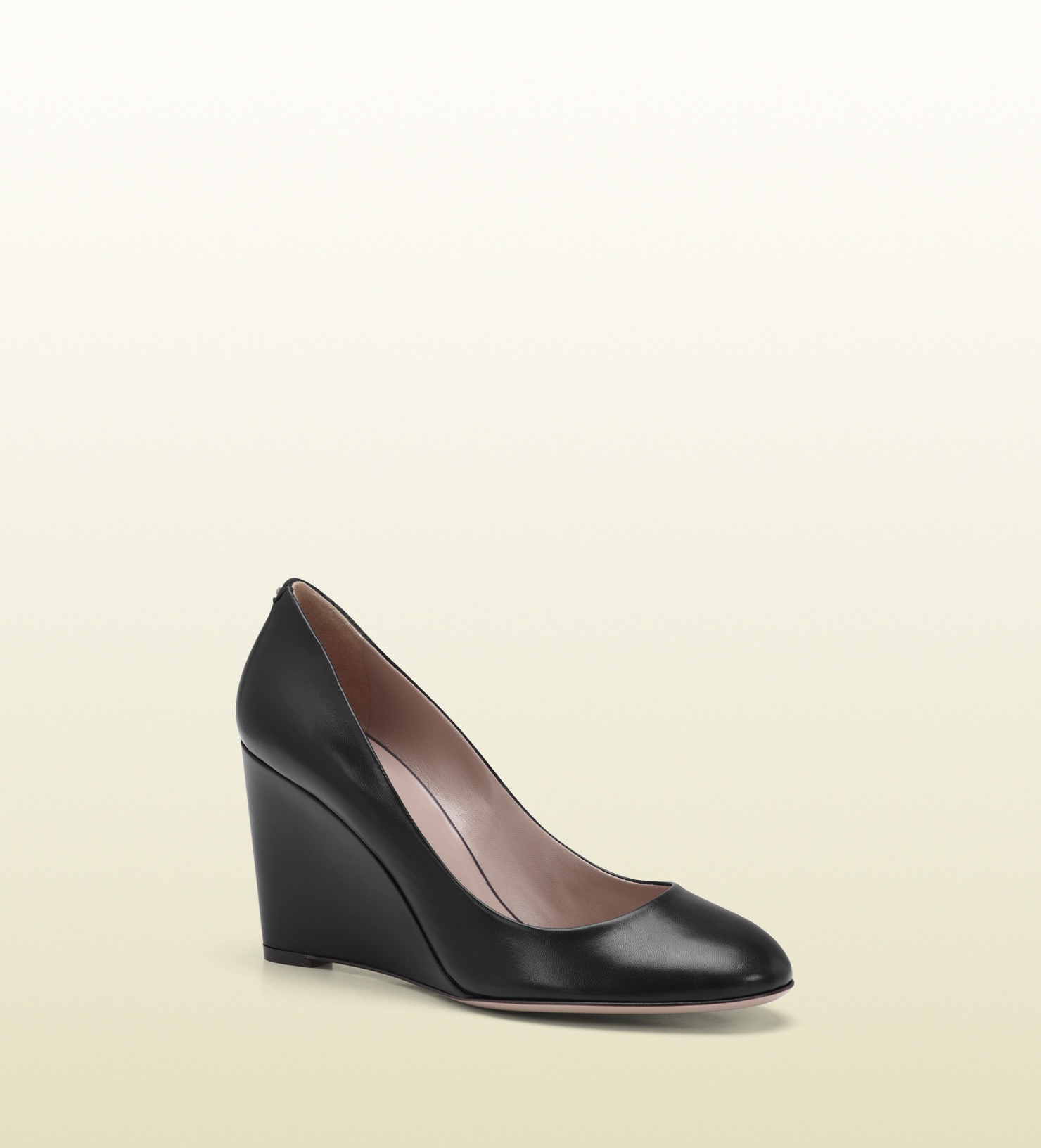 gucci black patent wedges