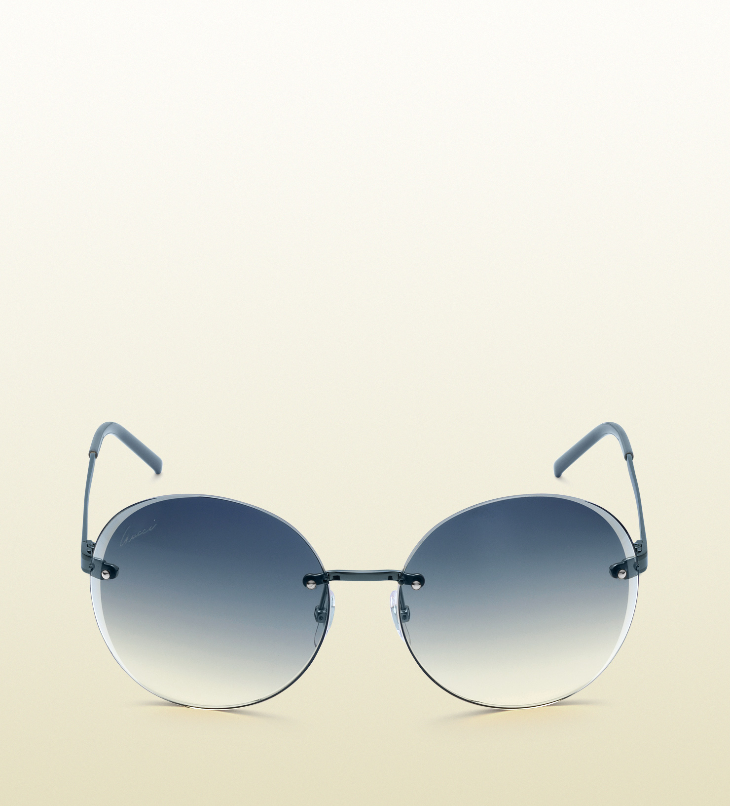 Lyst Gucci Flora Round Rimless Sunglasses In Blue For Men