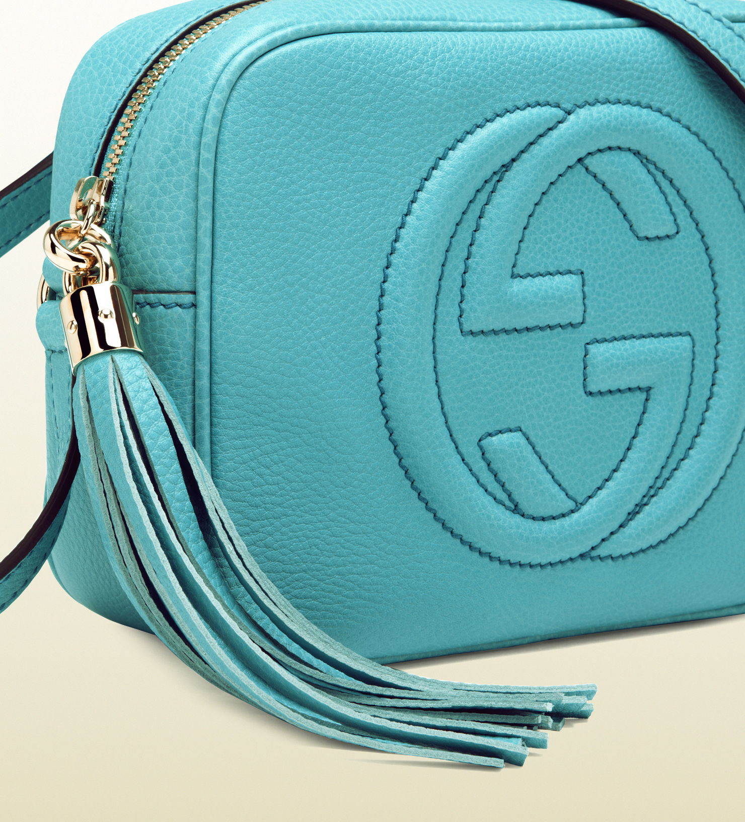 Lyst - Gucci Soho Light Blue Leather Disco Bag in Blue