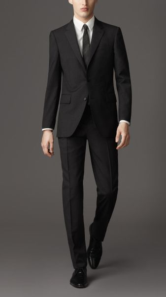 Burberry Classic Fit Virgin Wool Pinstripe Suit in Black for Men ...