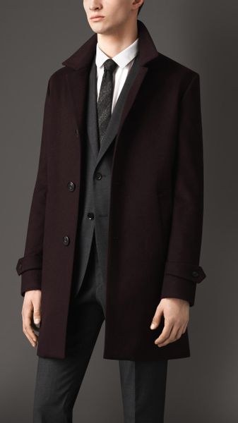 Burberry Wool Cashmere Car Coat in Brown for Men (dark brown) | Lyst