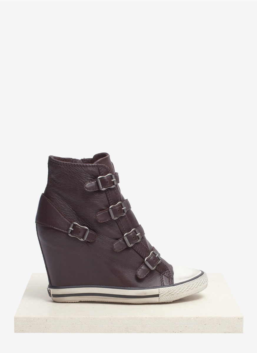 ash sneaker ash united leather wedge sneakers in brown lyst ash sneaker ash united leather wedge sneakers in brown lyst