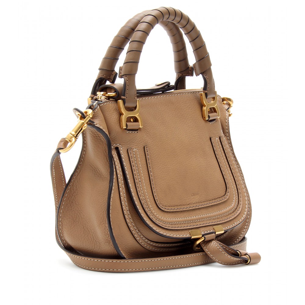 Chlo Baby Marcie Leather Handbag in Brown (nut) | Lyst  