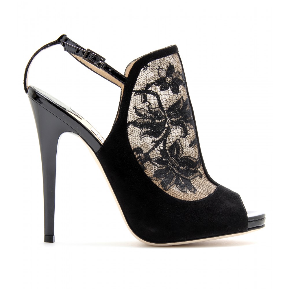 Jimmy Choo Maylen Lace and Suede Stiletto Pumps in Black - Lyst