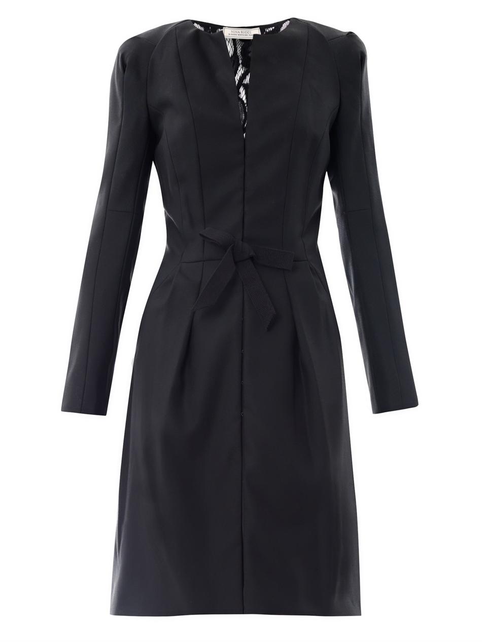 Nina ricci Lace Back Tuxedo Dress in Black | Lyst
