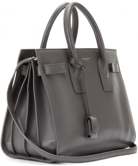 Saint Laurent Sac De Jour Small Leather Tote in Gray (earth) | Lyst