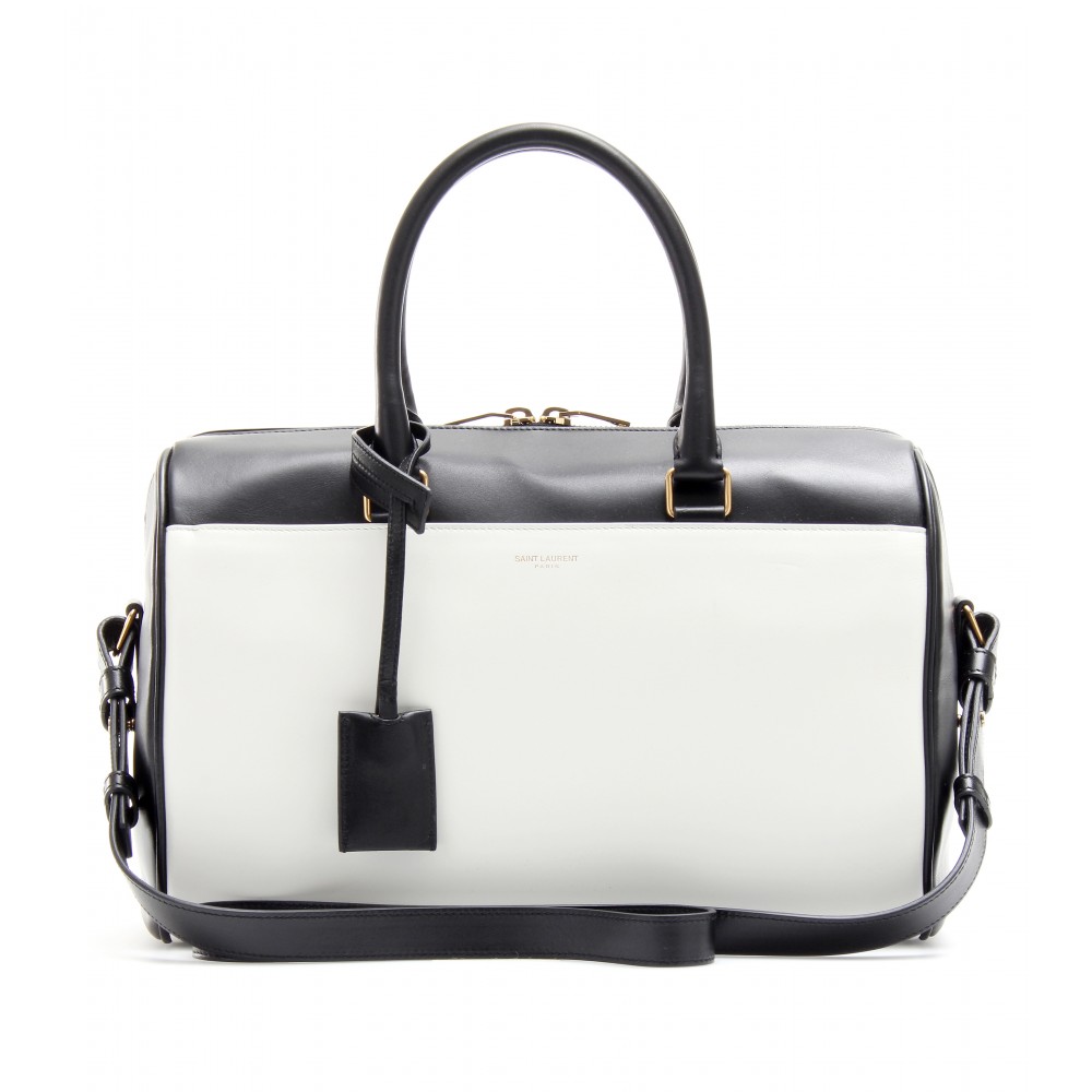 Saint laurent Duffle 6 Twotone Leather Bowling Bag in White (nero ...