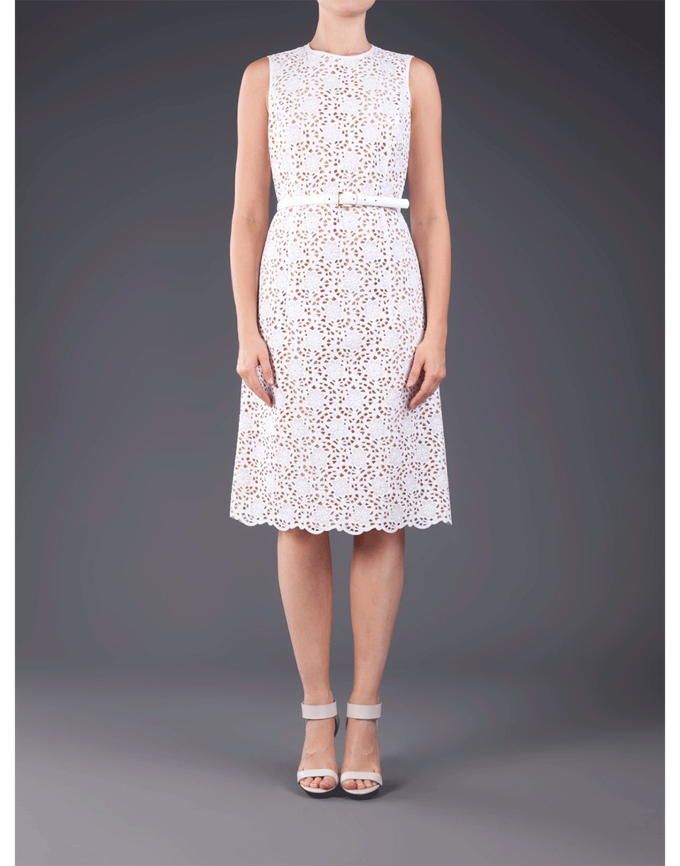 Lyst - Michael Kors Flared Eyelet Dress in White