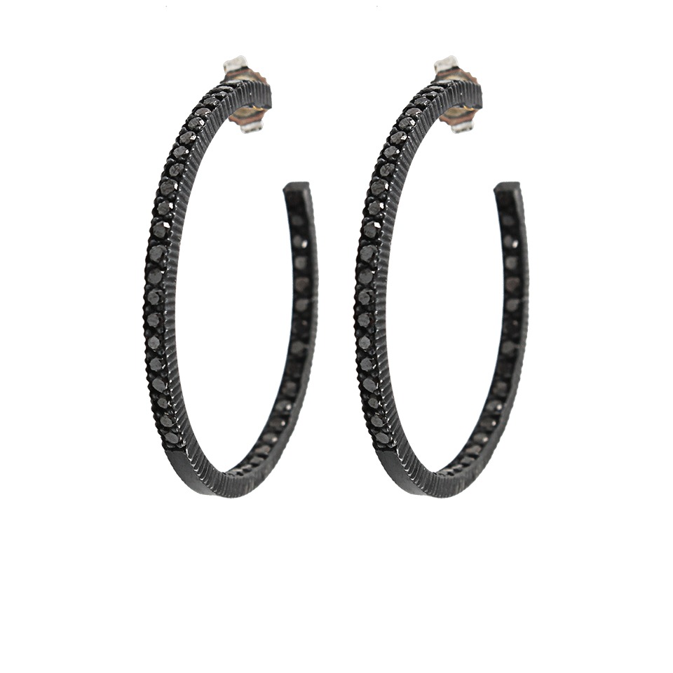 Lyst - Yossi Harari Lilah Pave Black Diamond Hoop Earrings in Black