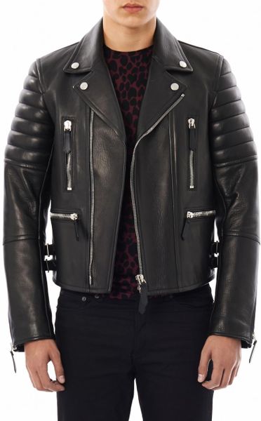 Burberry Prorsum Leather Biker Jacket in Black for Men | Lyst