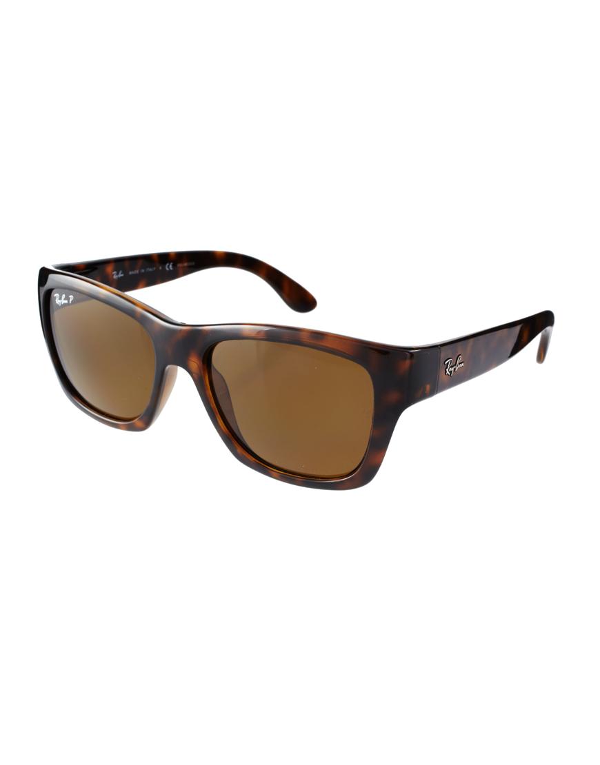 Lyst Ray Ban Polarized Wayfarer Sunglasses In Brown For Men 6479