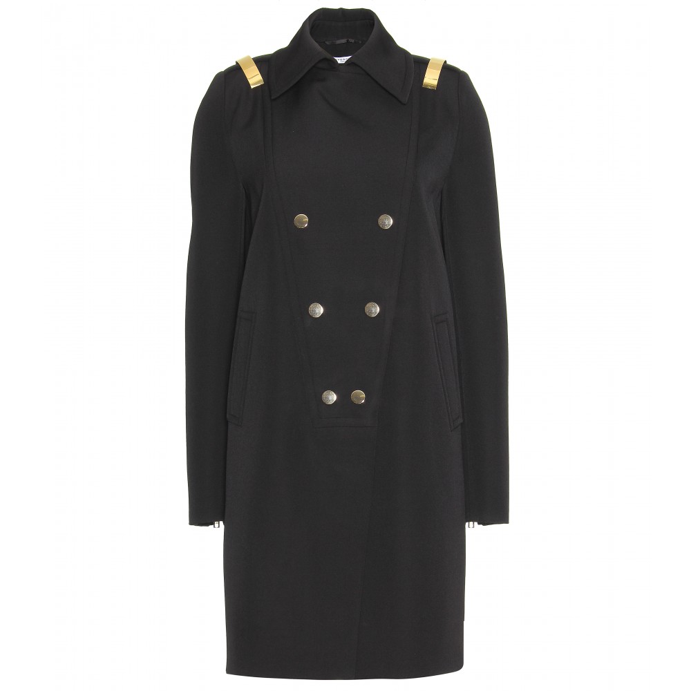 Givenchy Doublebreasted Wool Coat in Black | Lyst
