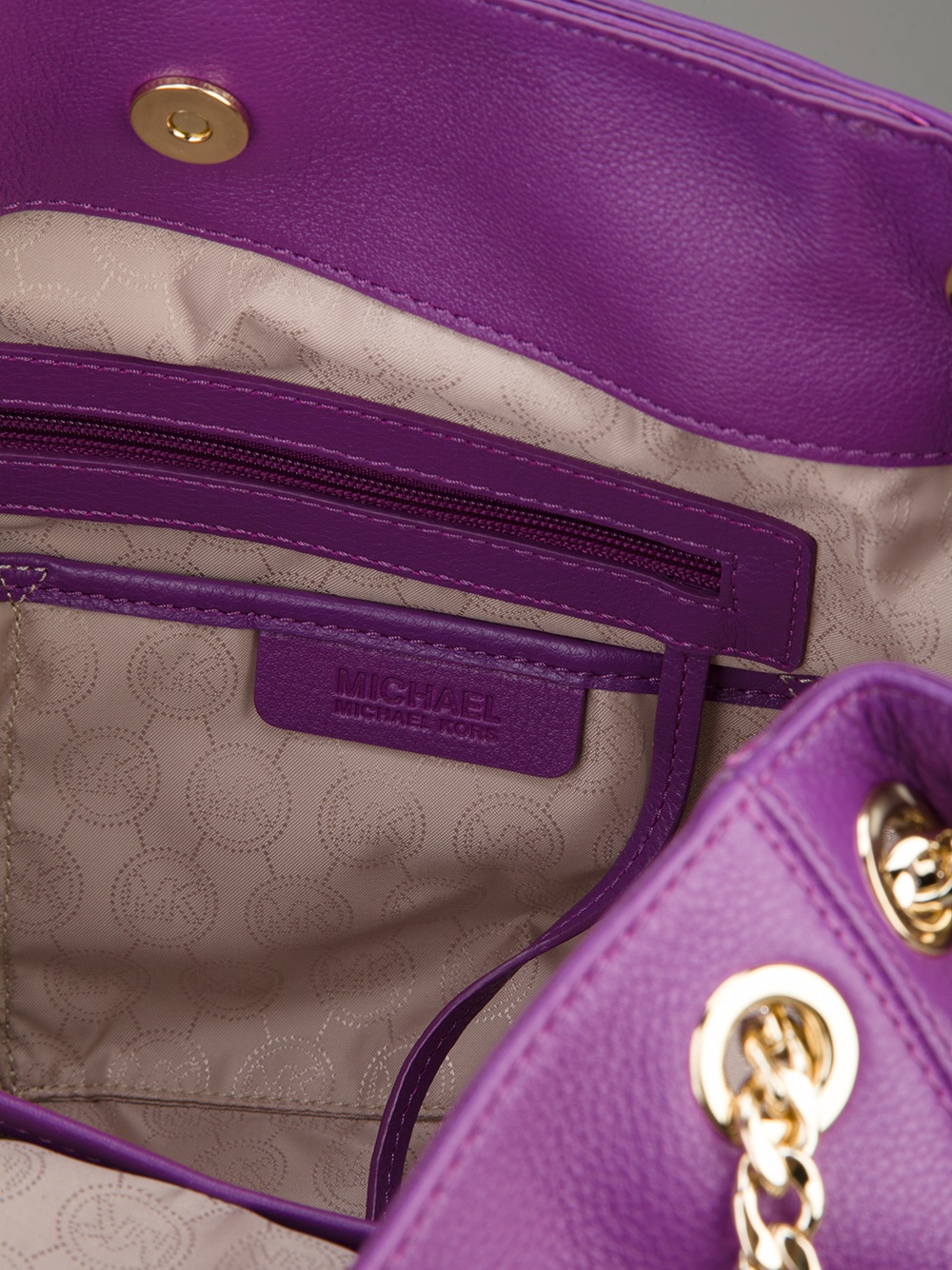 Lyst Michael Kors Chain Handle Tote In Purple Gallery