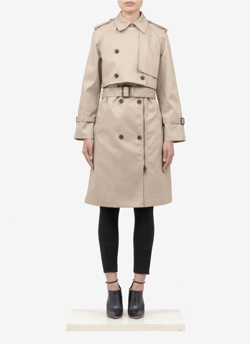 3.1 Phillip Lim Cotton Layered Trench Coat in Beige (Neutral and Brown ...
