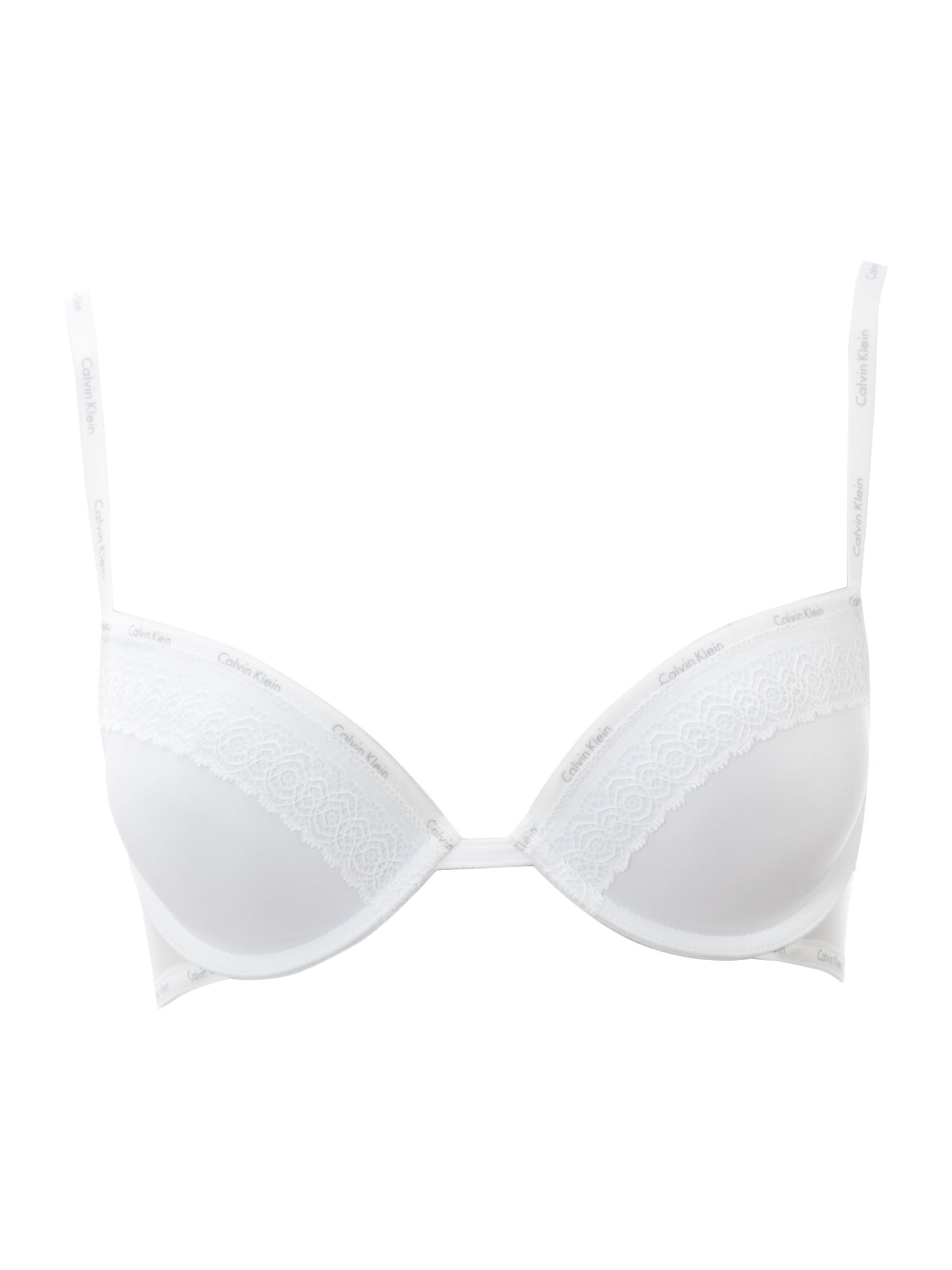 Calvin Klein Perfect Fit Sexy Signature Lace Push Up Bra in White | Lyst