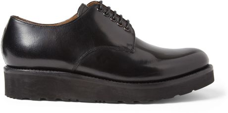 Grenson Finbar Wedgesole Leather Derby Shoes in Black for Men | Lyst