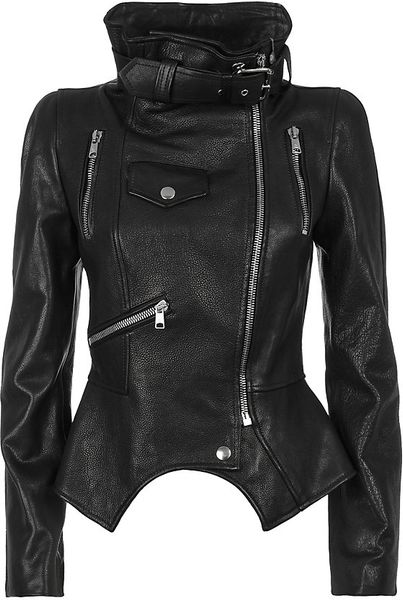 Alexander Mcqueen Leather Biker Jacket in Black | Lyst