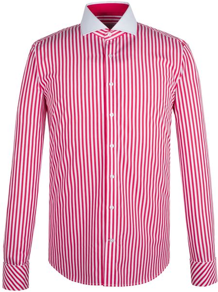 Alexandre Savile Row Pink Dual Stripe Tailored Shirt in Red for Men ...