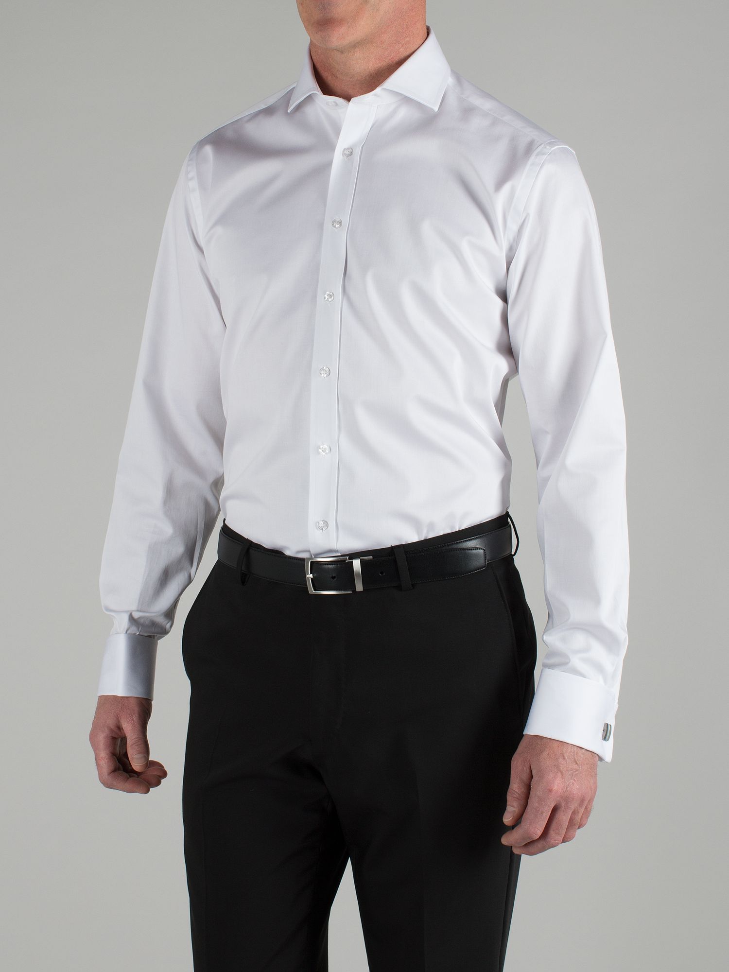 mens white sateen shirt