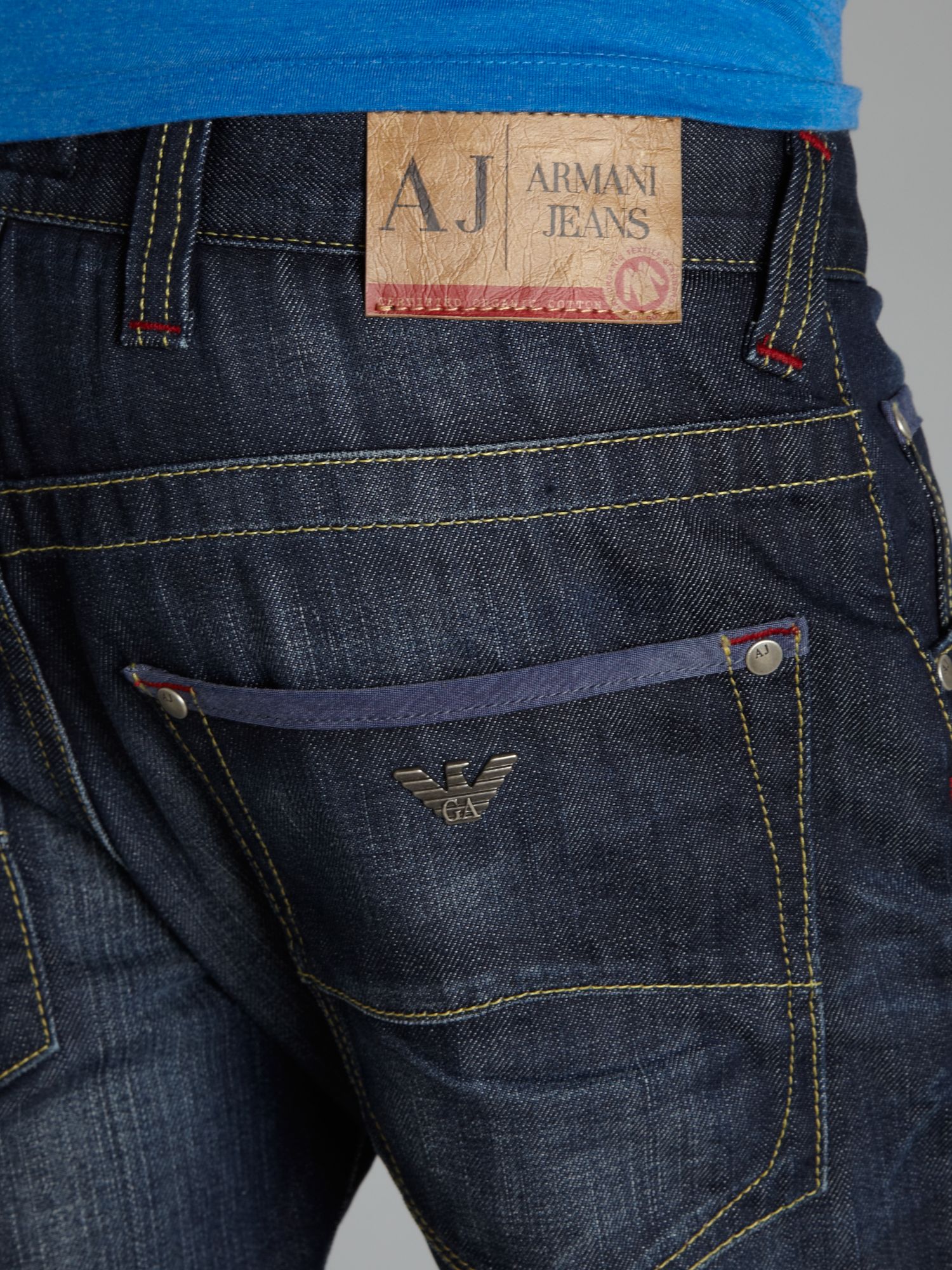 Armani jeans J08 Slim Fit Heavy Wash Jeans in Blue for Men | Lyst