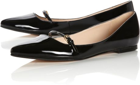 Dune Merit Mary Jane Point Ballerina Shoes in Black | Lyst