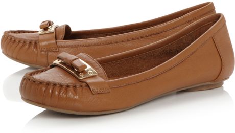 Dune Lancer Unlined Metal Trim Loafer Shoes in Brown (Tan) | Lyst