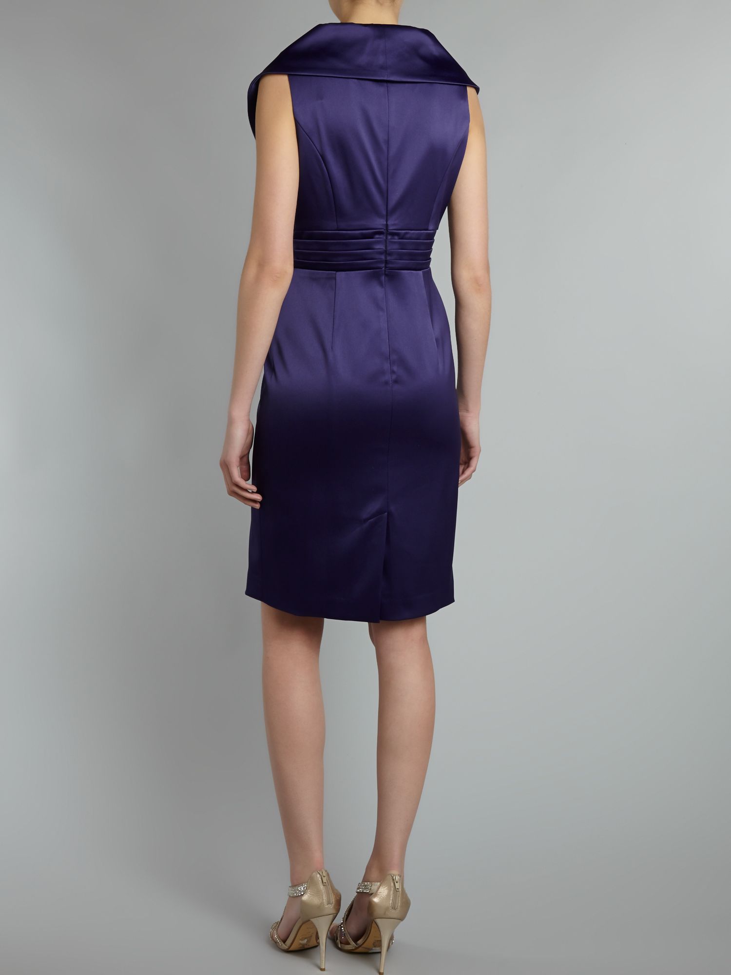 Eliza j Portrait Collar Satin Shift Dress in Purple | Lyst