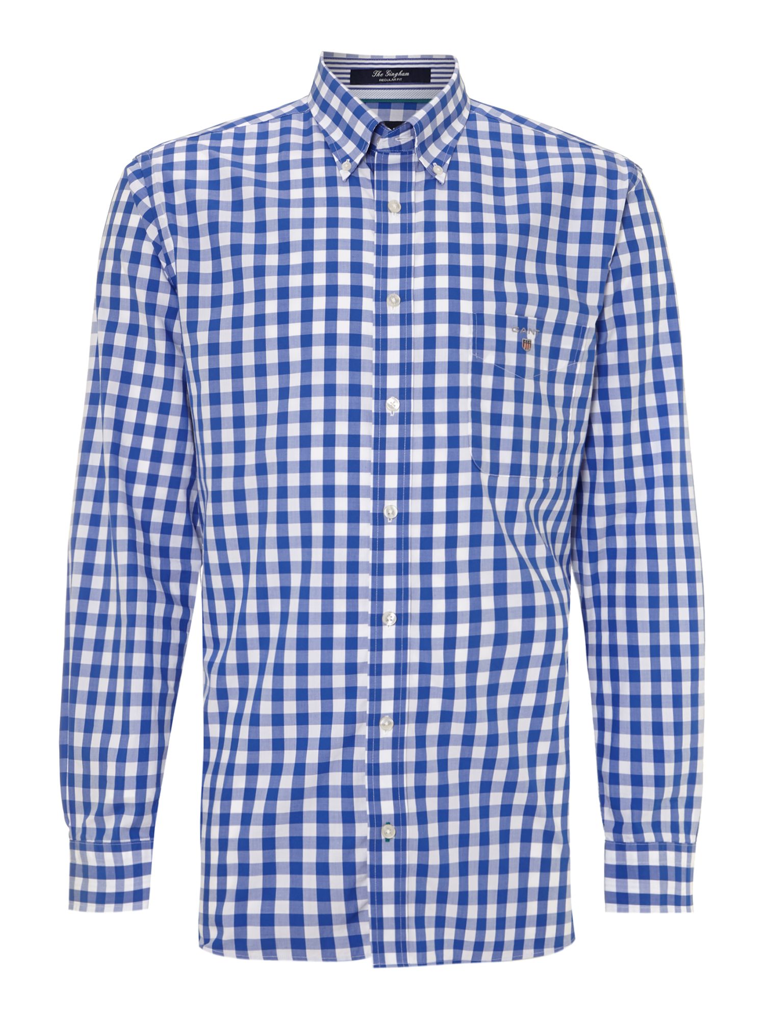 Gant Long Sleeved Gingham Shirt in Blue for Men (Cornflower) | Lyst