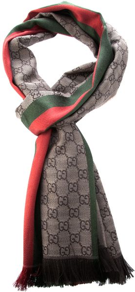 Gucci Striped Check Scarf in Pink for Men (brown) | Lyst