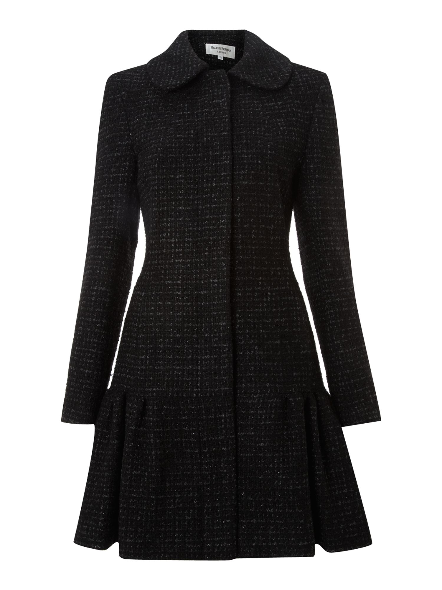 Helene Berman Sparkle Wool Frock Coat in Black | Lyst