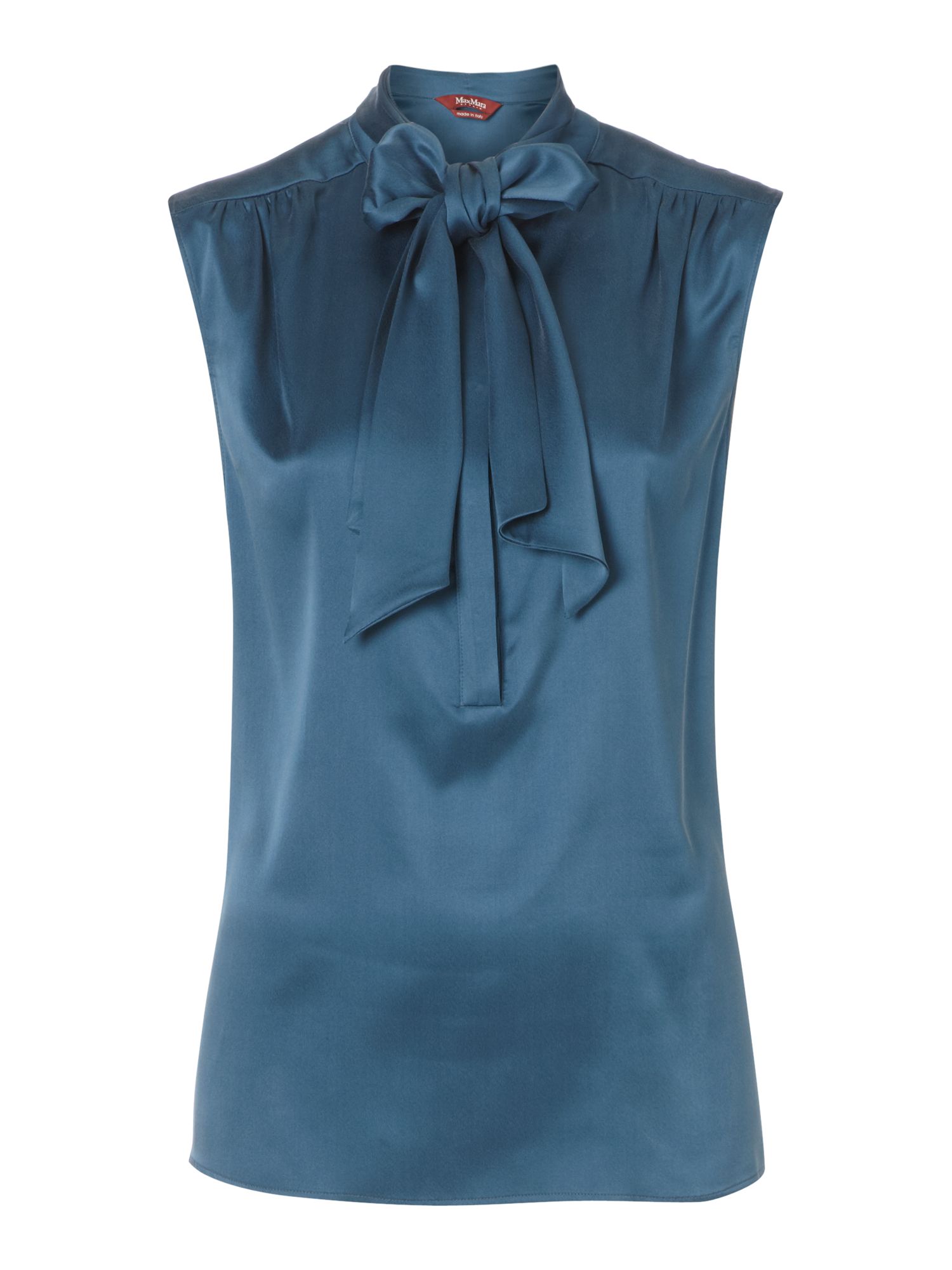 Max Mara Studio Angri Sleeveless Silk Blouse in Blue (turquoise) | Lyst
