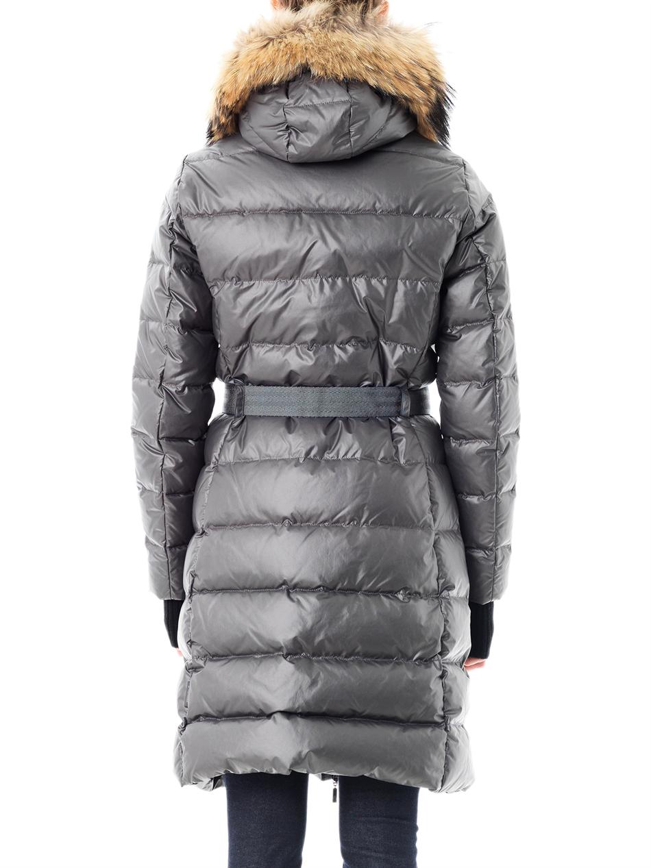 Lyst - Moncler Tinuviel Shiny Quilted Puffer Coat W/fur Hood in Gray