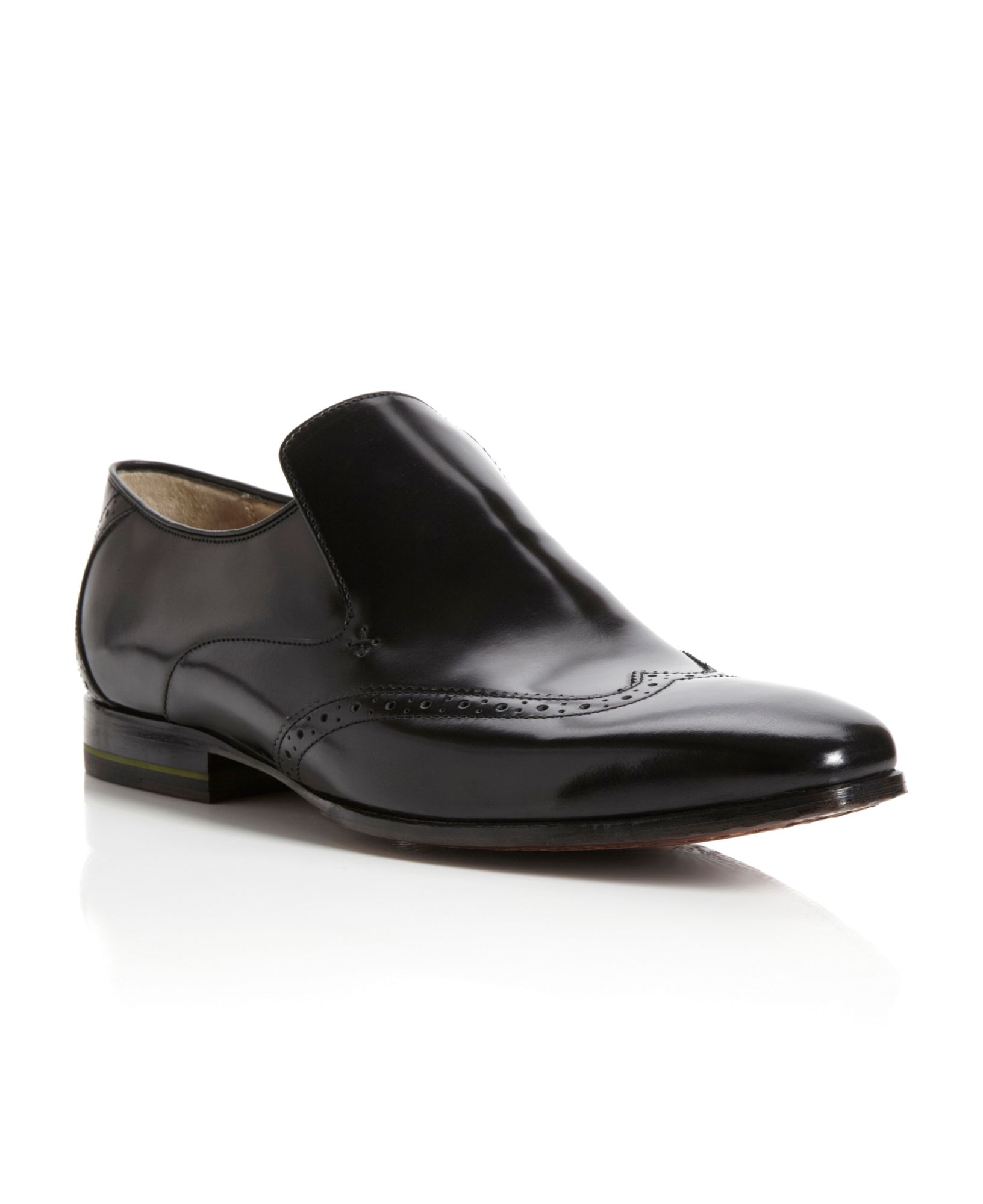 Oliver Sweeney Bacton Brogue Slip On Formal Shoes in Black for Men | Lyst
