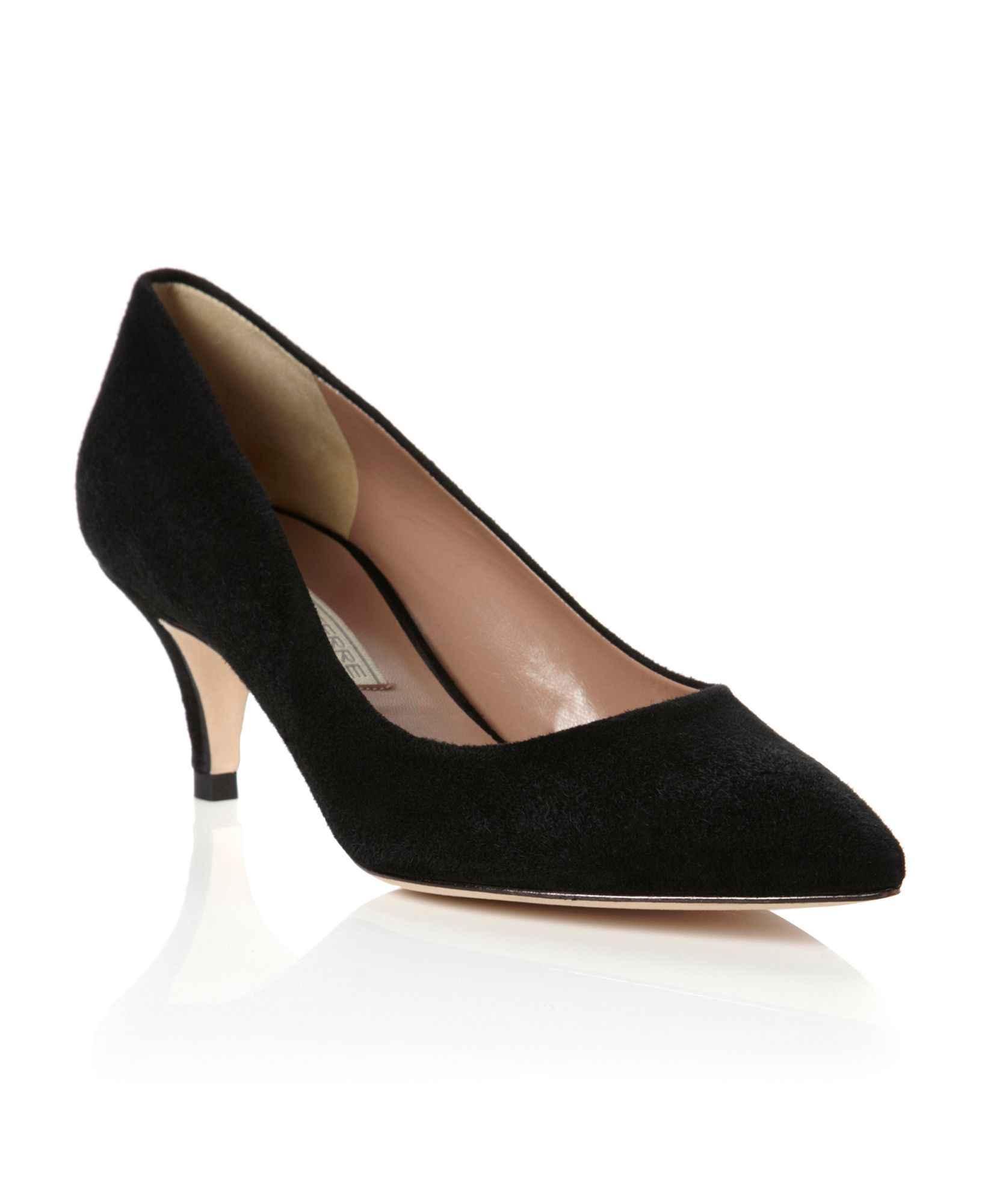 Pied A Terre Abir Kitten Heel Pointed Court Shoes in Black | Lyst
