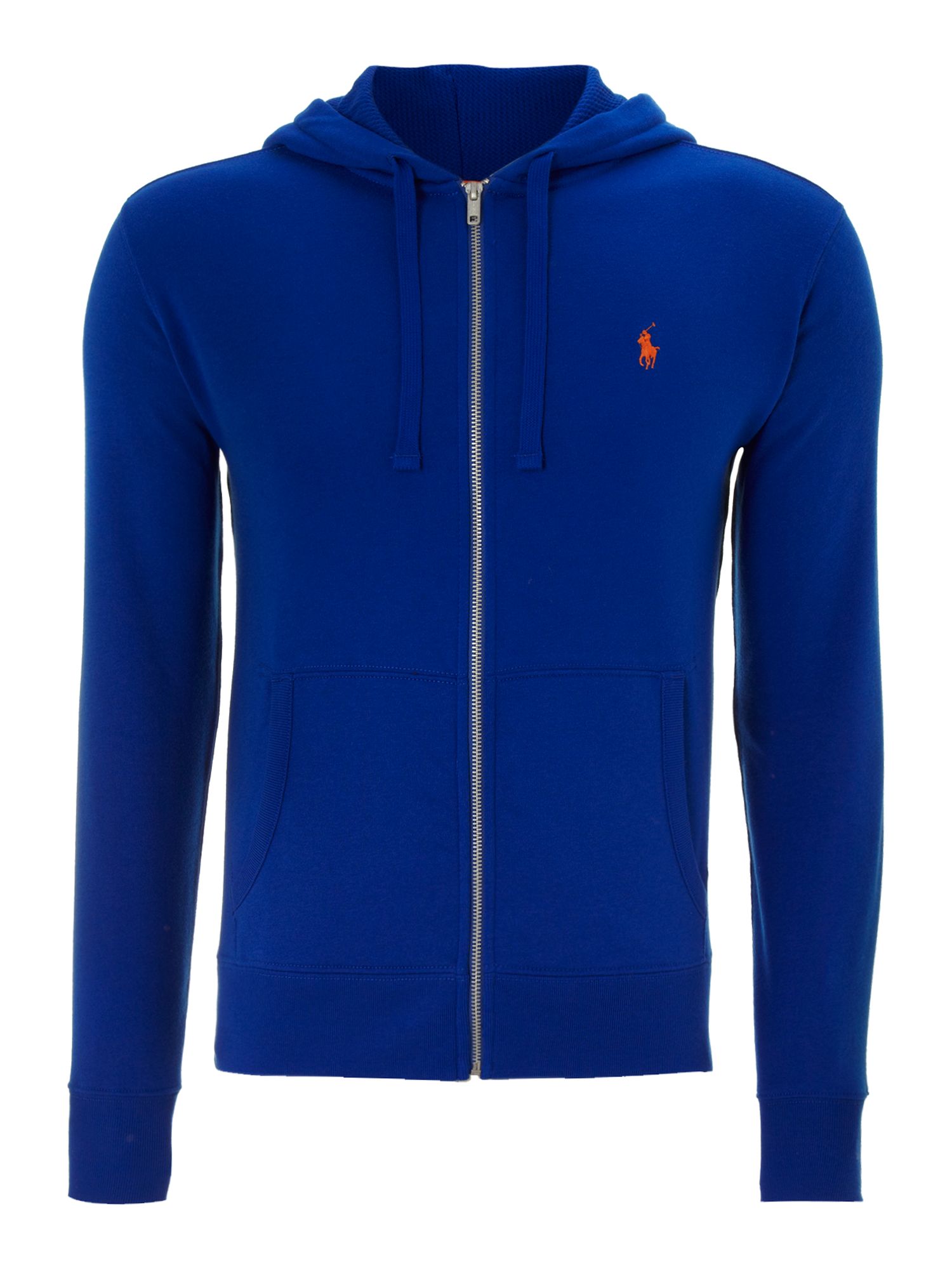 Polo ralph lauren Zip Through Hooded Sweater in Blue for Men | Lyst
