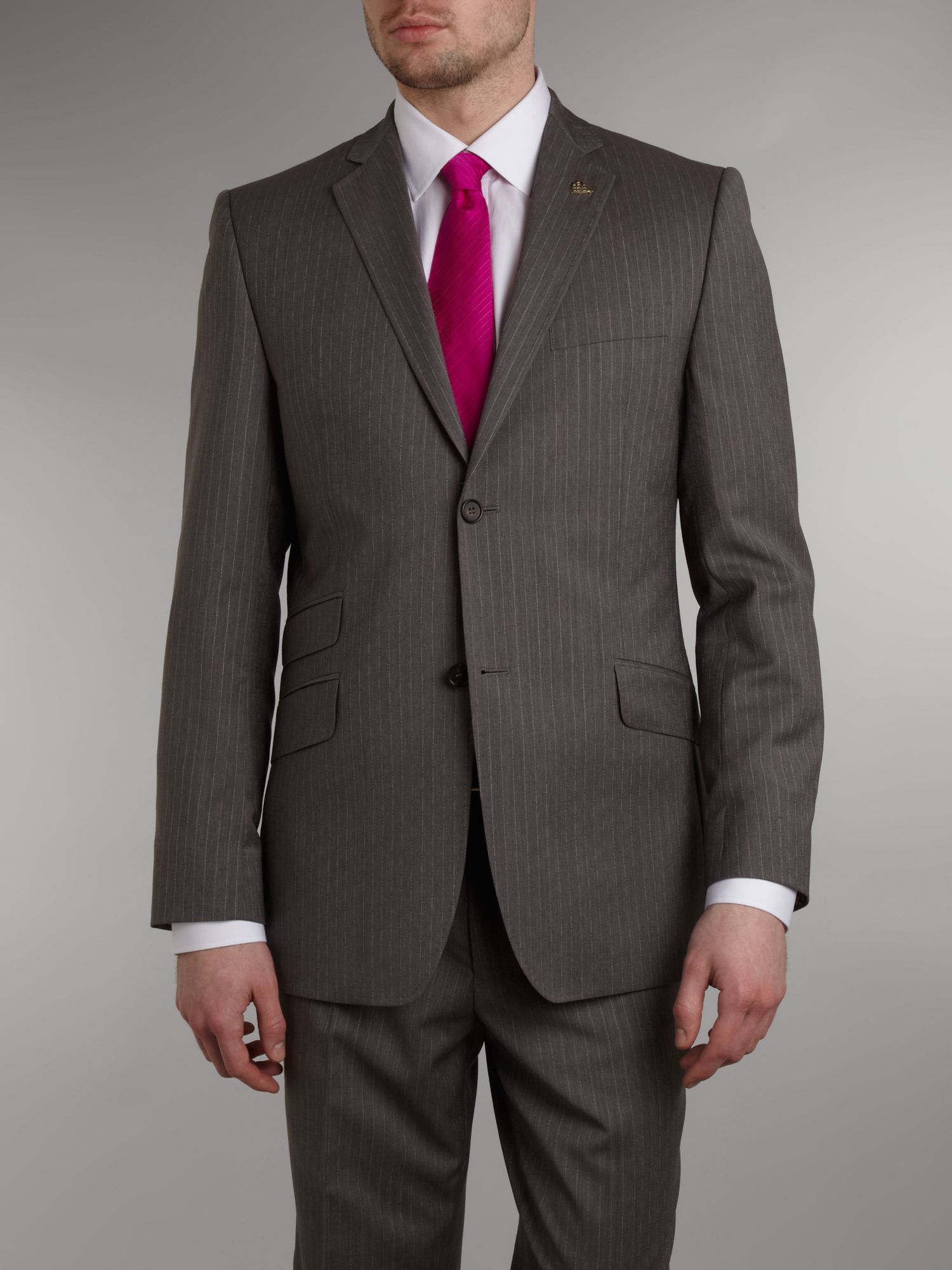 Ted baker Sterling Fine Striped Suit Jacket in Brown for Men (Taupe) Lyst