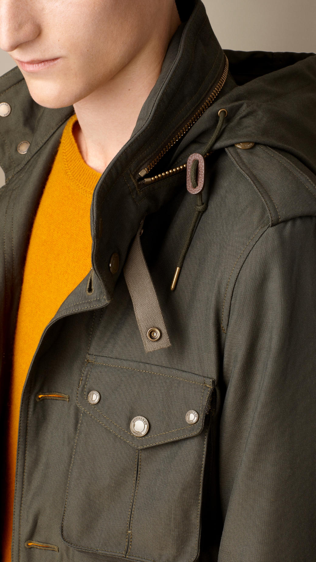 Lyst Burberry Technical Canvas Field Jacket in Green for Men